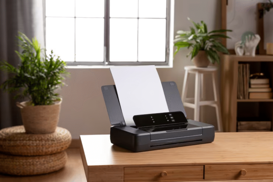 Impressoras compactas para uso doméstico sobre mesa pequena